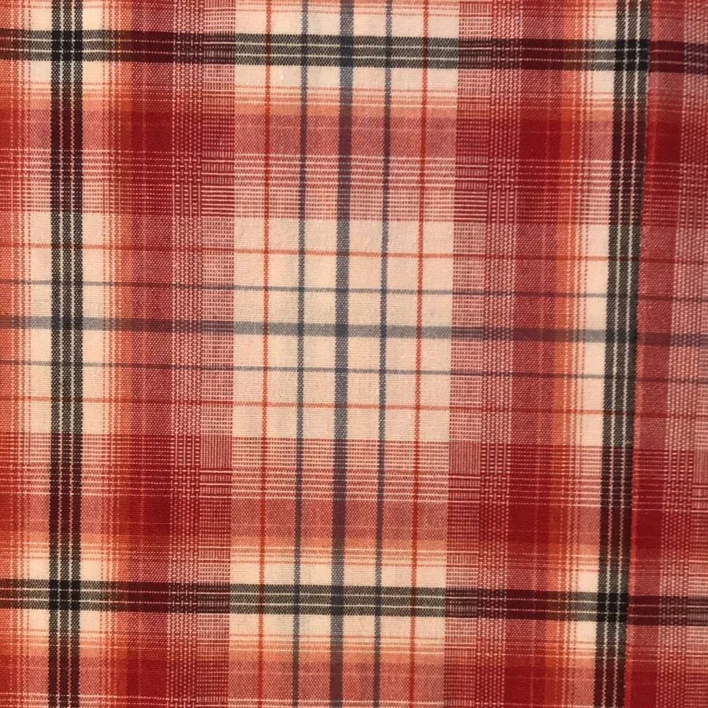 Banana Republic Red White Black Plaid Western Inspired Shirt Size L Tall 16”